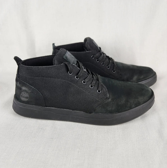 Timberland Suede Canvas Black Ankle Boots - Picture 3 of 10